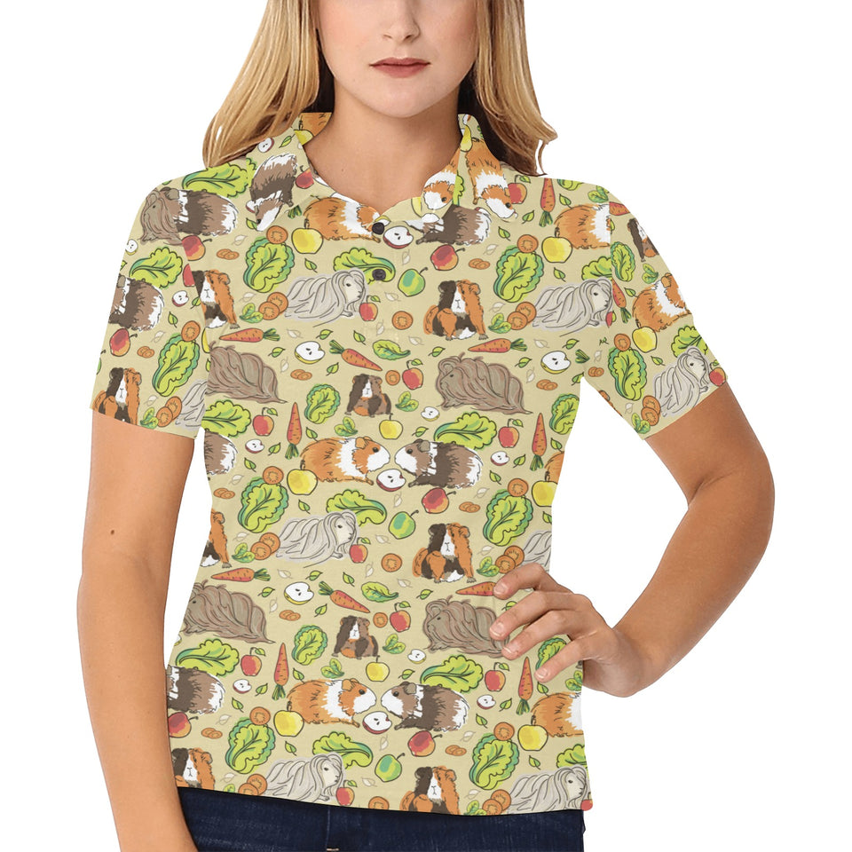 Guinea Pig Pattern Print Design 04 Women's All Over Print Polo Shirt