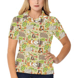 Guinea Pig Pattern Print Design 04 Women's All Over Print Polo Shirt