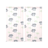 cute raccoons leaves pattern Gauze Curtain