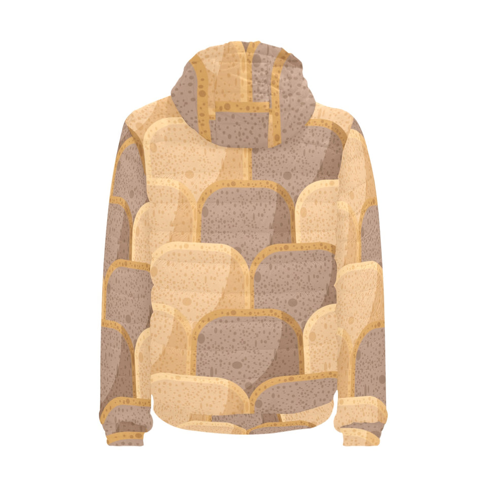 Bread Toast Pattern Print Design 04 Men's Padded Hooded Jacket