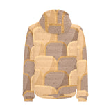 Bread Toast Pattern Print Design 04 Men's Padded Hooded Jacket