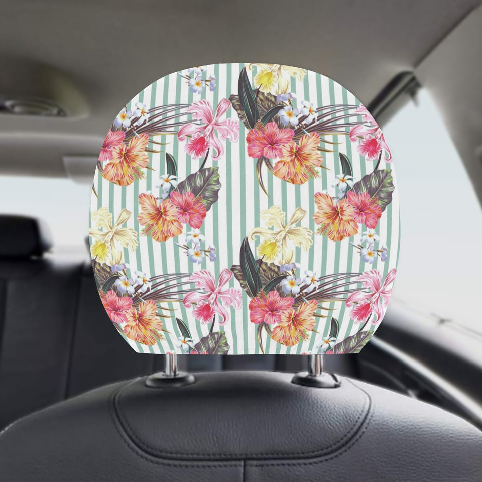 Colorful orchid flower pattern Car Headrest Cover