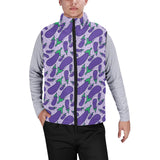 Eggplant Pattern Print Design 03 Men's Padded Vest