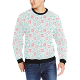 Clock time pattern blackground Men's Crew Neck Sweatshirt