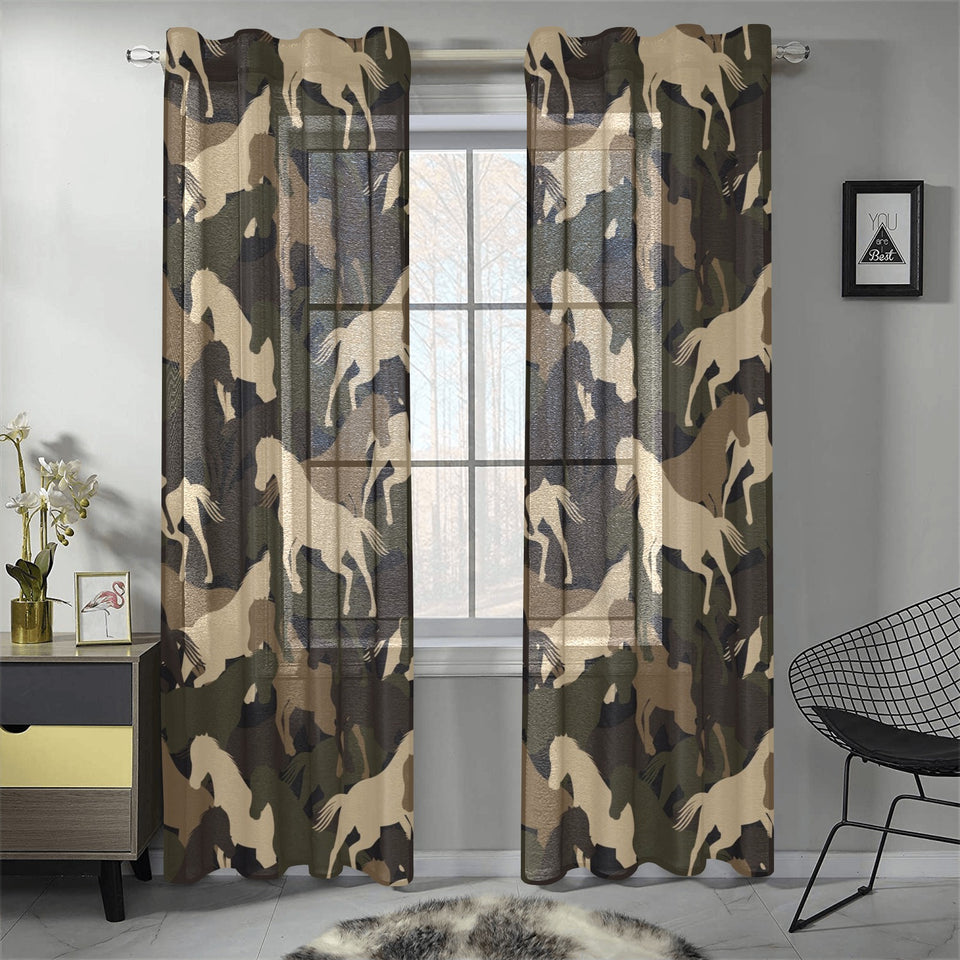 Horse Camouflage Pattern Gauze Curtain