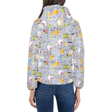 Math Pattern Print Design 04 Women's Padded Hooded Jacket