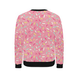 Pink donut glaze candy pattern Men's Crew Neck Sweatshirt