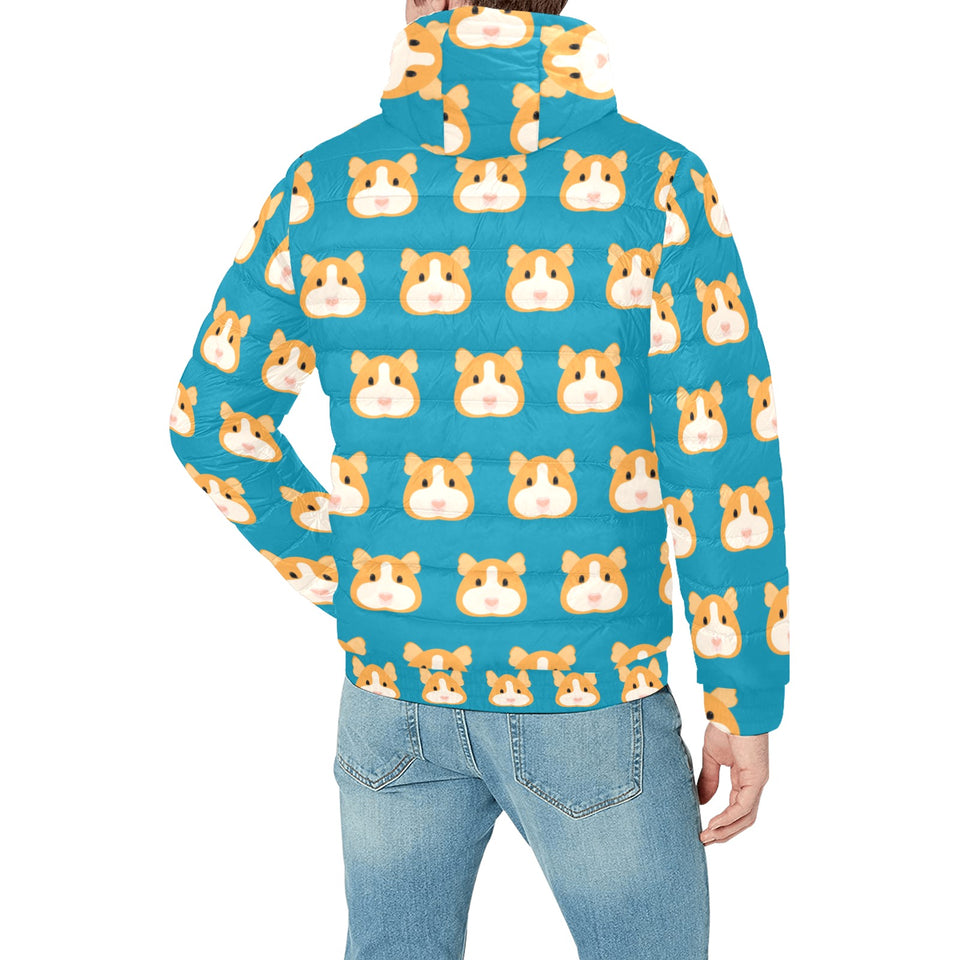 Guinea Pig Pattern Print Design 03 Men's Padded Hooded Jacket