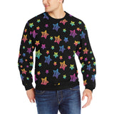Colorful star pattern Men's Crew Neck Sweatshirt