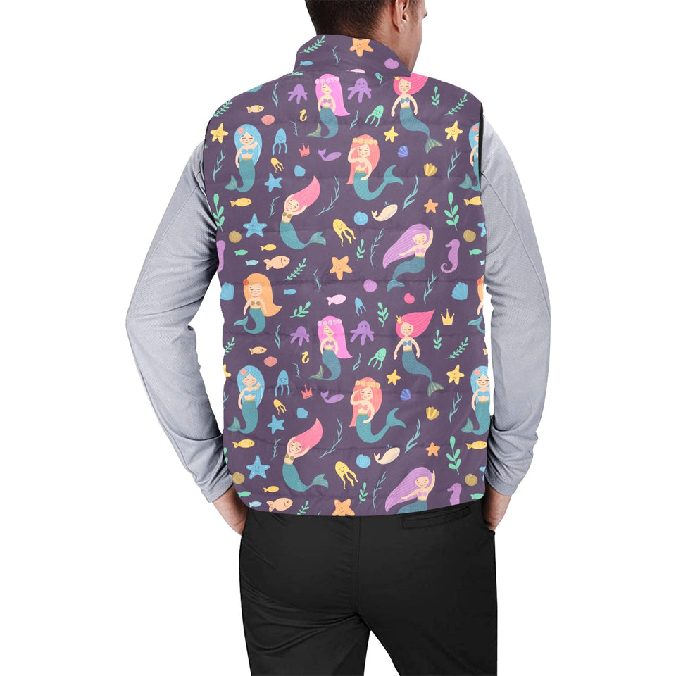 beautiful mermaid Fish jellyfish algae other marin Men's Padded Vest