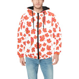 Canada Pattern Print Design 02 Men's Padded Hooded Jacket