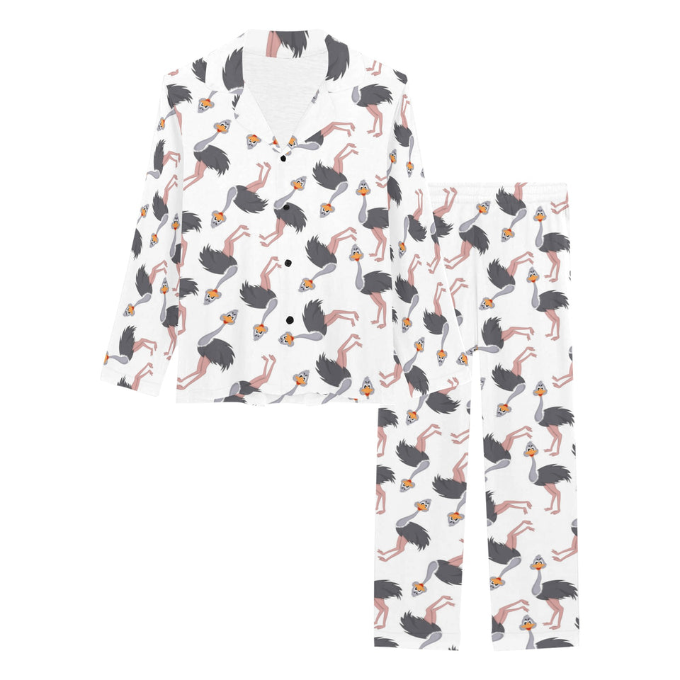 Ostrich Pattern Print Design 02 Women's Long Pajama Set