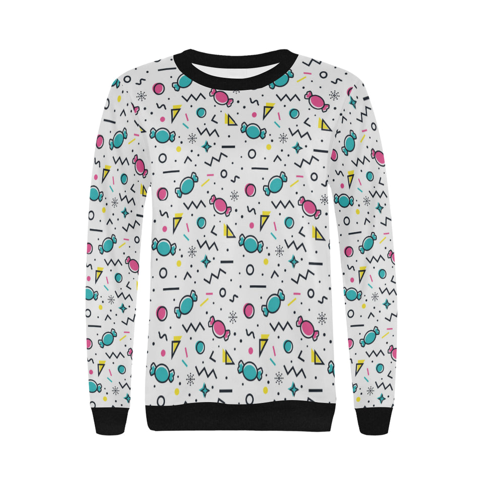Candy design pattern Women's Crew Neck Sweatshirt