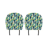 Toucan tropical leaves design pattern Car Headrest Cover