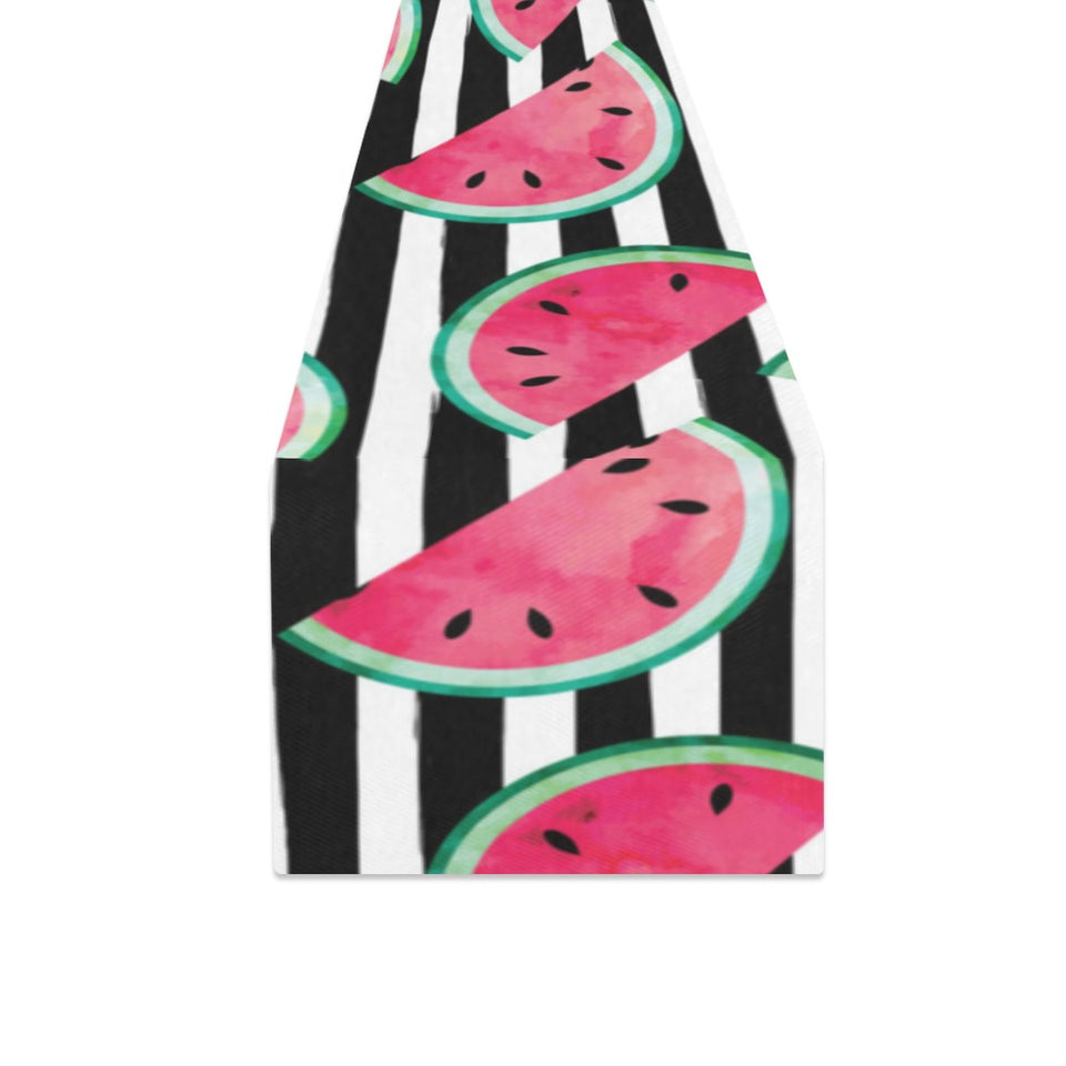 Watercolor paint textured watermelon pieces Table Runner