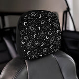 Hand drawn space rocket star planet Car Headrest Cover