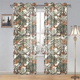 Monkey tropical leaves background Gauze Curtain