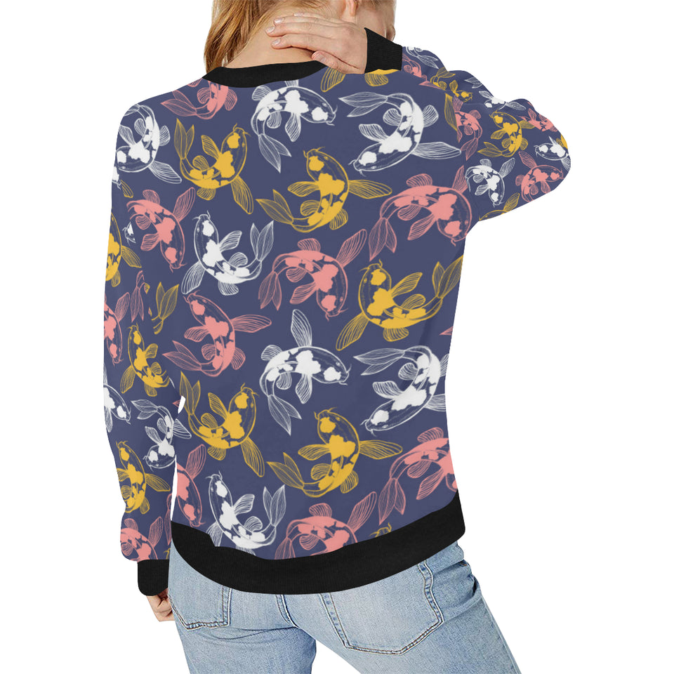 Koi Fish Carp Fish pattern Women's Crew Neck Sweatshirt