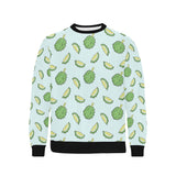 Durian pattern blue background Men's Crew Neck Sweatshirt