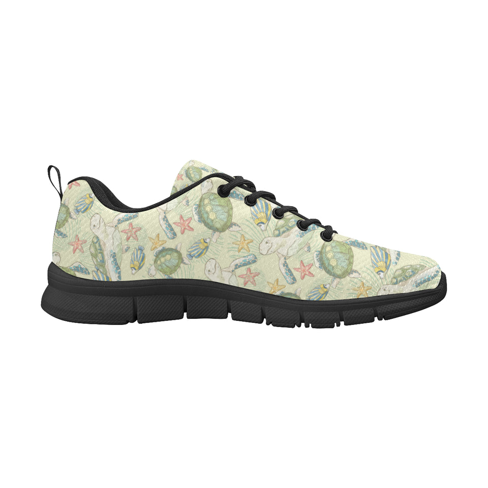 Hand drawn sea turtle fish pattern Women's Sneaker Shoes