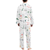 Cute cartoon dinosaurs tree pattern Men's Long Pajama Set
