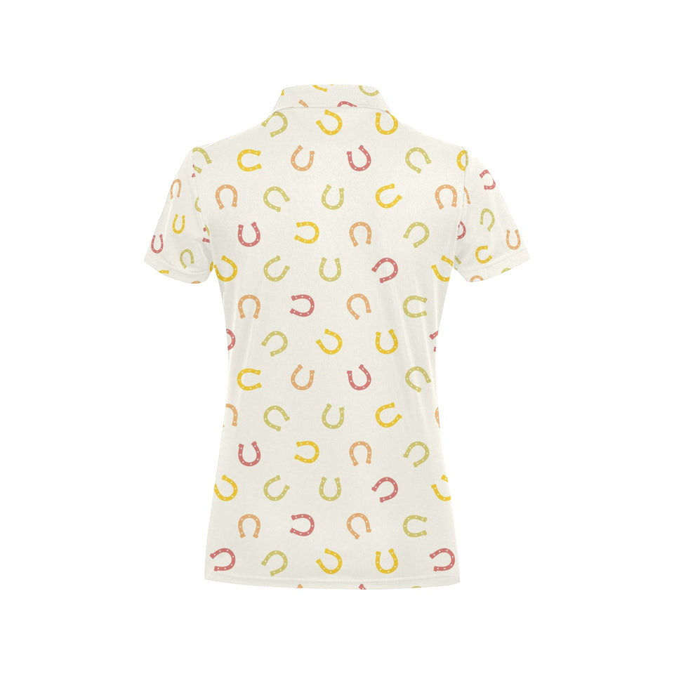 Horseshoes Pattern Print Design 02 Women's All Over Print Polo Shirt