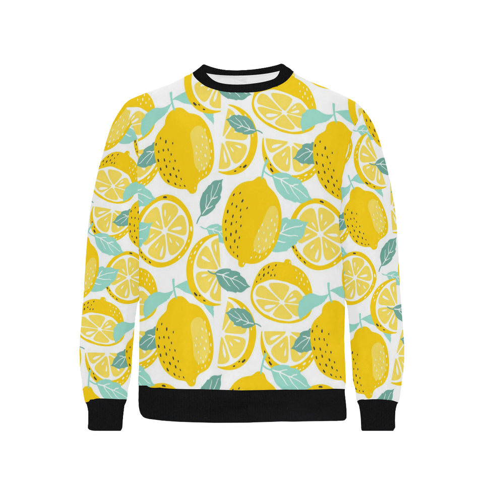 lemon design pattern Men's Crew Neck Sweatshirt