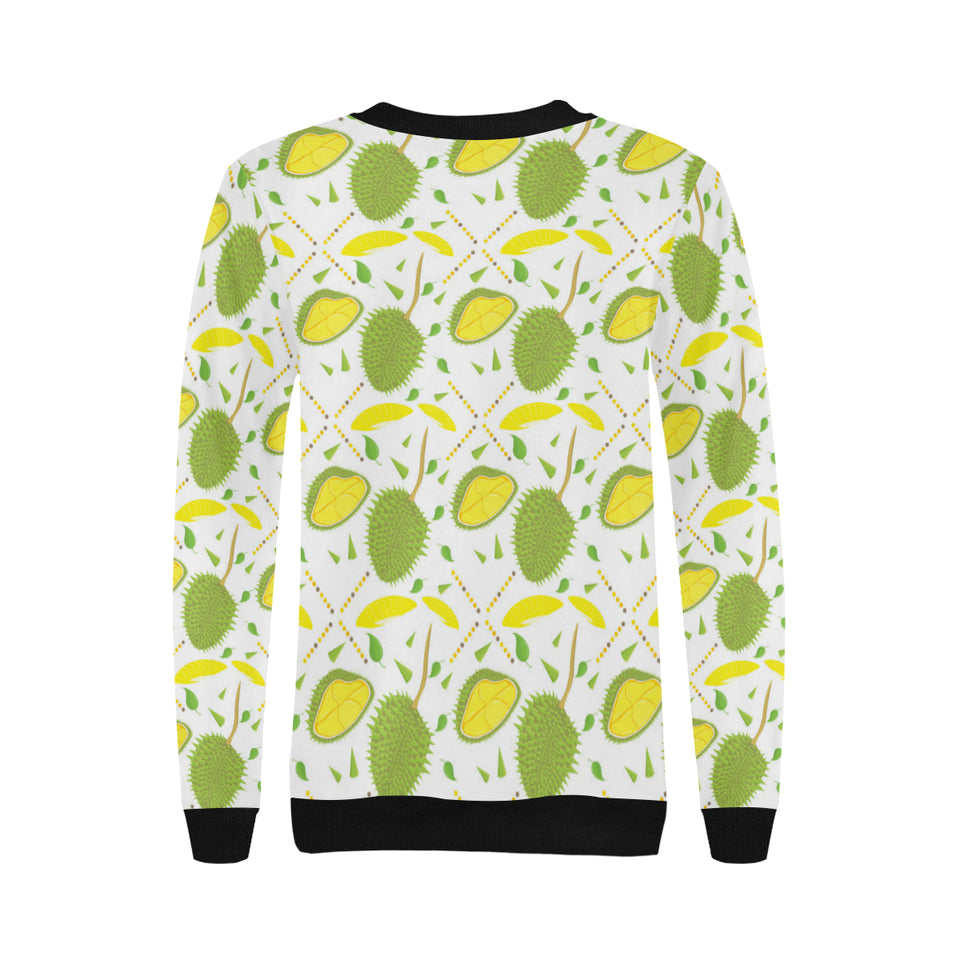 Durian pattern background Women's Crew Neck Sweatshirt