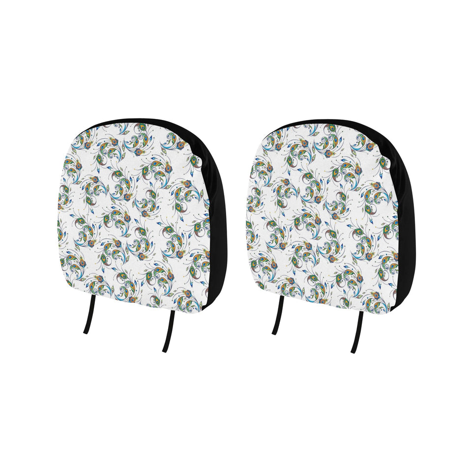 Peacock feather pattern Car Headrest Cover