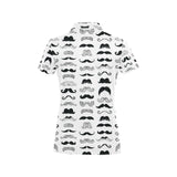 Mustache Beard Pattern Print Design 04 Women's All Over Print Polo Shirt