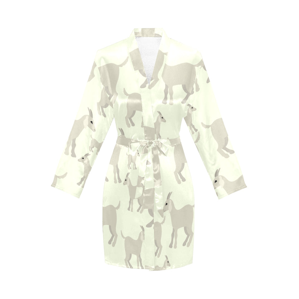 Little young goat pattern Women's Long Sleeve Belted Night Robe