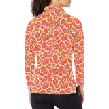 Tropical grapefruit pattern Women's Long Sleeve Polo Shirt