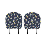 Cute sloth astronaut star planet rocket pattern Car Headrest Cover