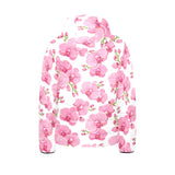 pink purple orchid pattern background Kids' Boys' Girls' Padded Hooded Jacket
