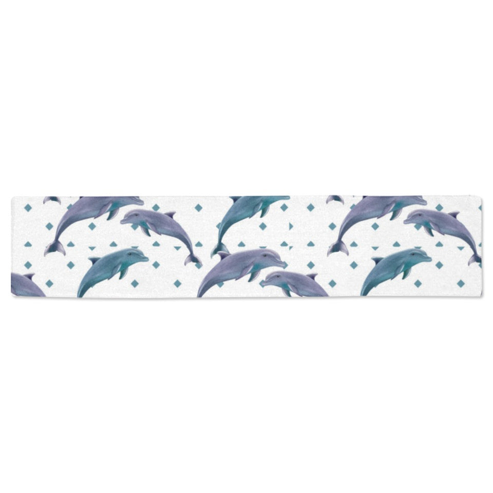 Dolphins pattern dotted background Table Runner