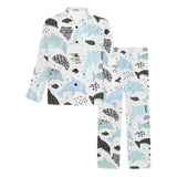 Cute dolphins Childish Style pattern Men's Long Pajama Set