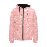 Bicycle Pattern Print Design 02 Men's Padded Hooded Jacket