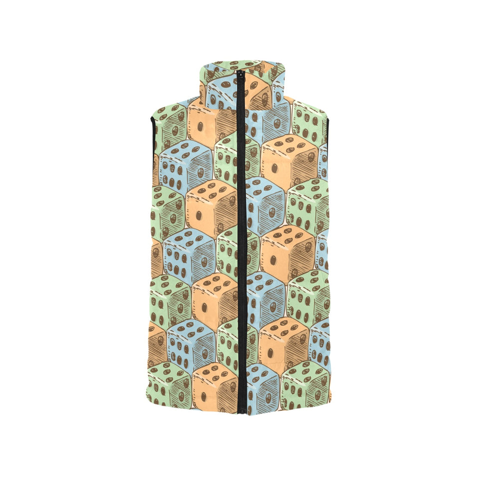 Dice Pattern Print Design 05 Men's Padded Vest