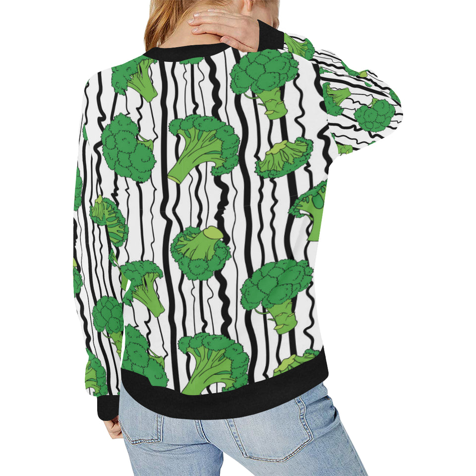 Cool Broccoli pattern Women's Crew Neck Sweatshirt