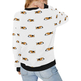 Cute beagle dog sleeping pattern Women's Crew Neck Sweatshirt