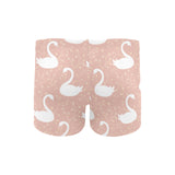 Swan flower light pink background Men's Swimming Trunks