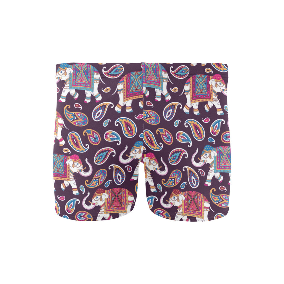 Elephant indian style ornament pattern Men's Swimming Trunks