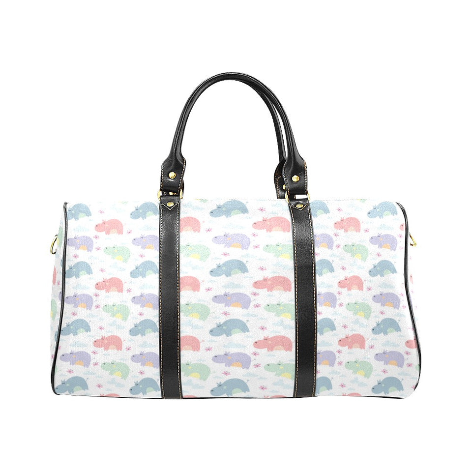 Hippopotamus Pattern Print Design 03 Travel Bag