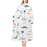 Cute cartoon dinosaurs tree pattern Blanket Robe with Sleeves