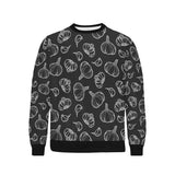 Garlic pattern black background Men's Crew Neck Sweatshirt