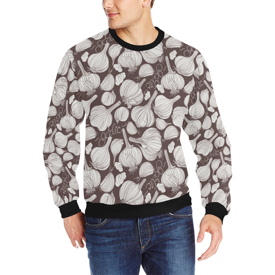 Garlic bulb dark background Men's Crew Neck Sweatshirt