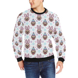 Cute pug hat rabbit costume pattern Men's Crew Neck Sweatshirt