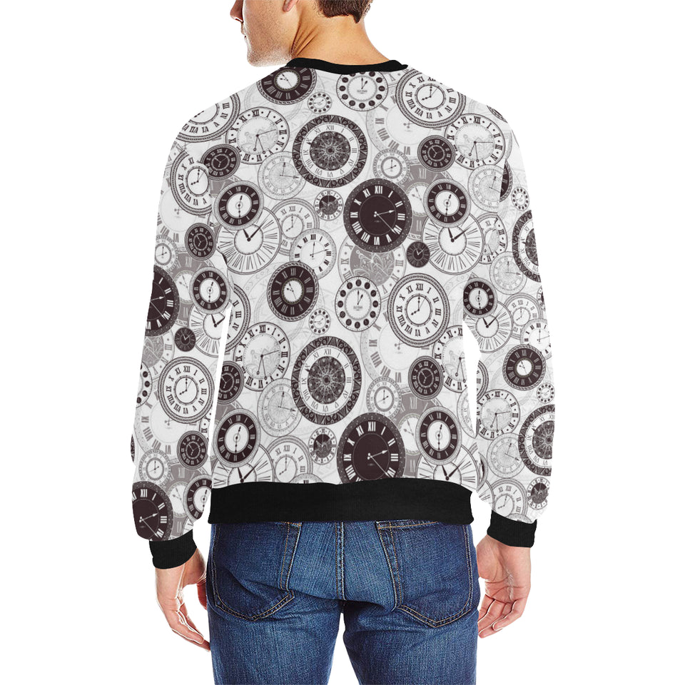 Classic vintage clock pattern Men's Crew Neck Sweatshirt