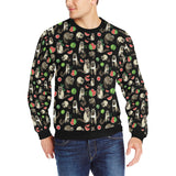 Raccoon watermelon pattern Men's Crew Neck Sweatshirt