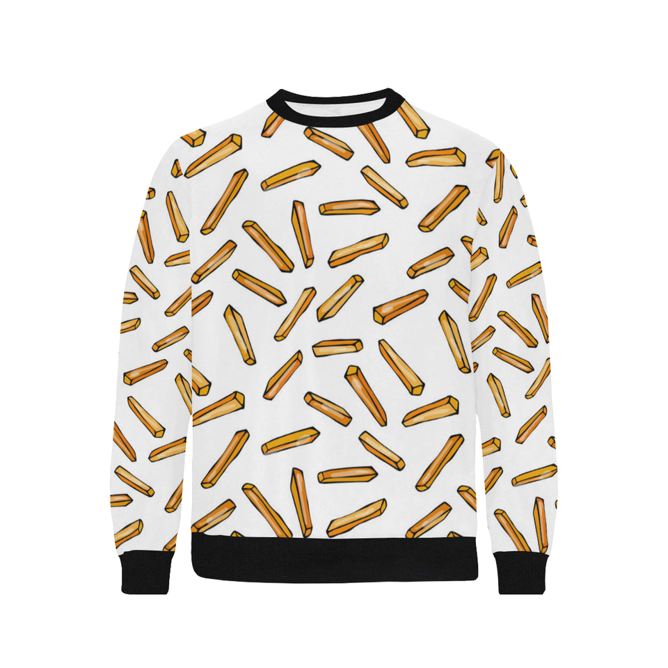 French fries potato pattern Men's Crew Neck Sweatshirt